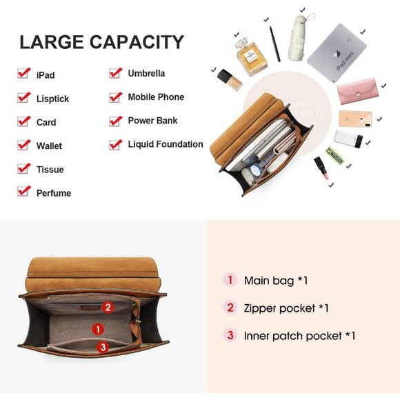 ✨Women Brown Leather Backpack Purse  Fashion Ladies  Bags Casual Travel Bags main image 5